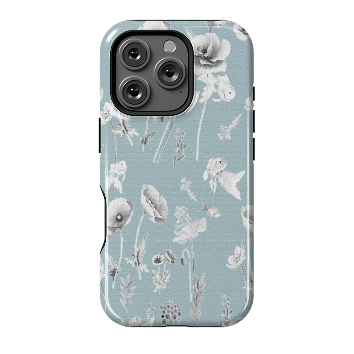 iPhone 16 Pro StrongFit Fishes & Garden-Powder Blue by ''CVogiatzi.