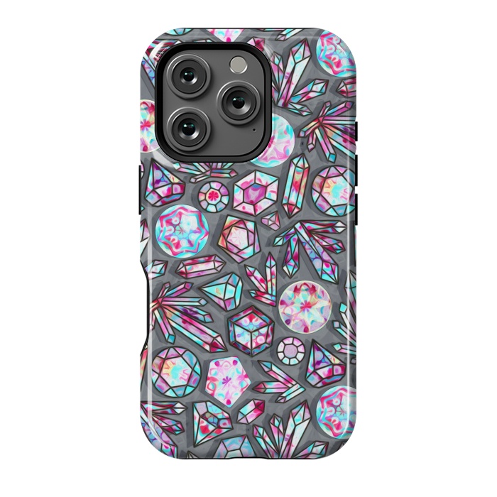 iPhone 16 Pro StrongFit Kaleidoscope Crystals - Grey  by Tigatiga