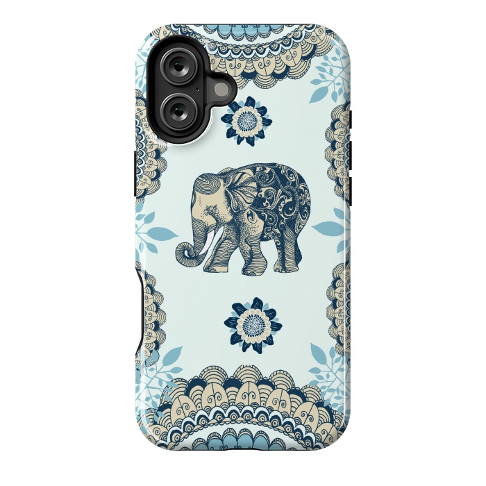 iPhone 16 Plus StrongFit Elephant Blue by Rose Halsey