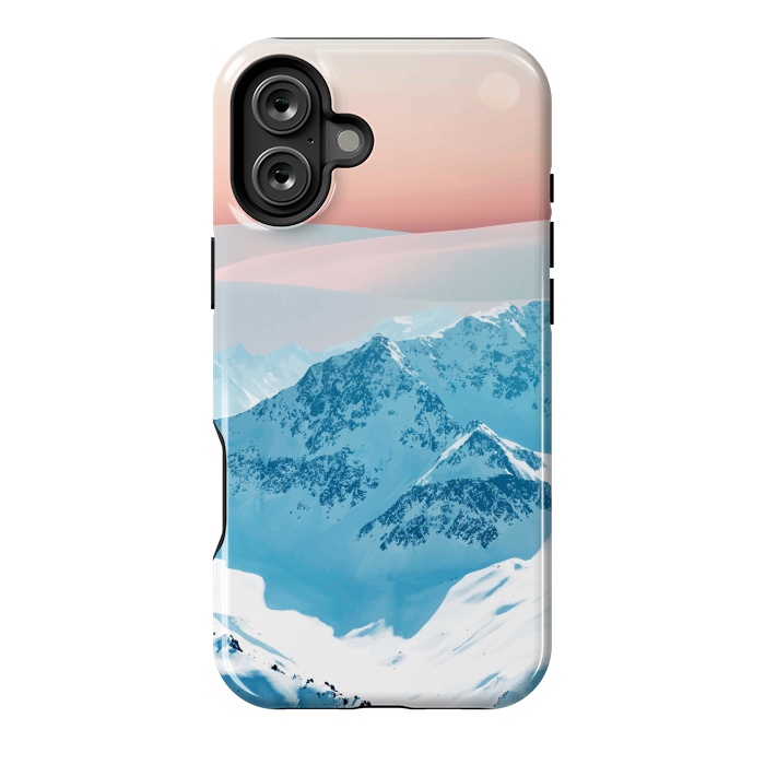 iPhone 16 Plus StrongFit Snow & Blush Horizon by Uma Prabhakar Gokhale