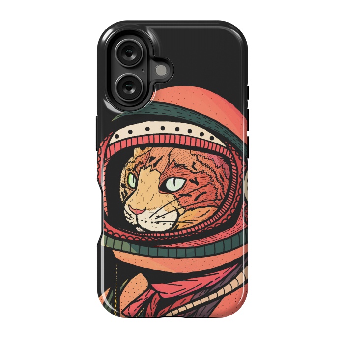 iPhone 16 StrongFit The ginger space cat by Steve Wade (Swade)