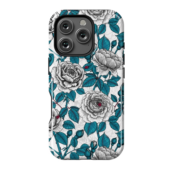 iPhone 16 Pro StrongFit  White roses and ladybugs by Katerina Kirilova