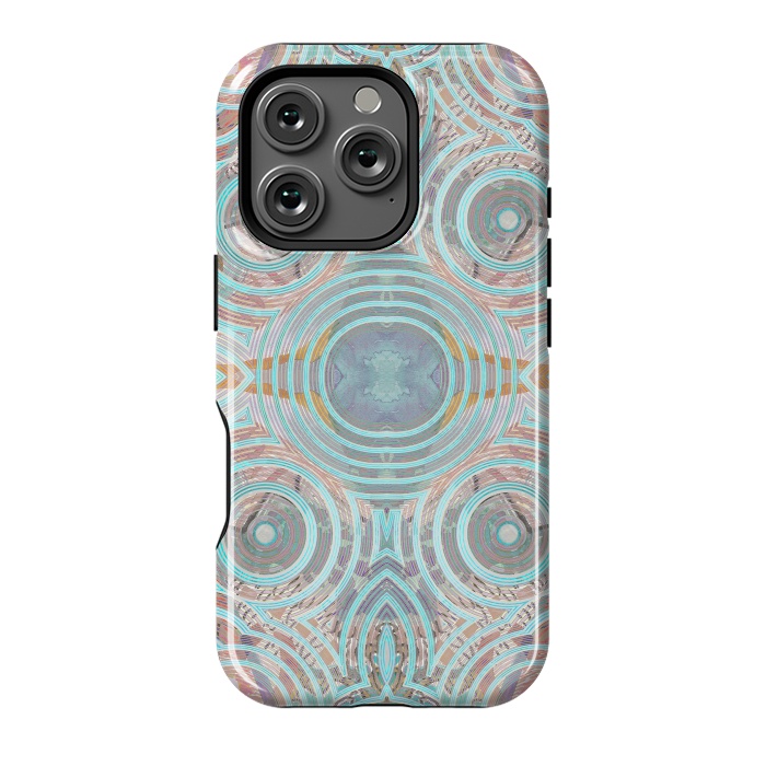 iPhone 16 Pro StrongFit Pastel playful African inspired circle sketch pattern by Oana 