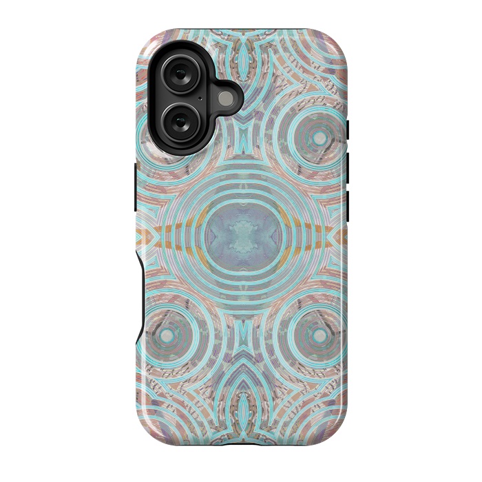 iPhone 16 StrongFit Pastel playful African inspired circle sketch pattern by Oana 