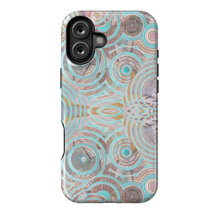 iPhone 16 Plus StrongFit Pastel playful African inspired circle sketch pattern by Oana 