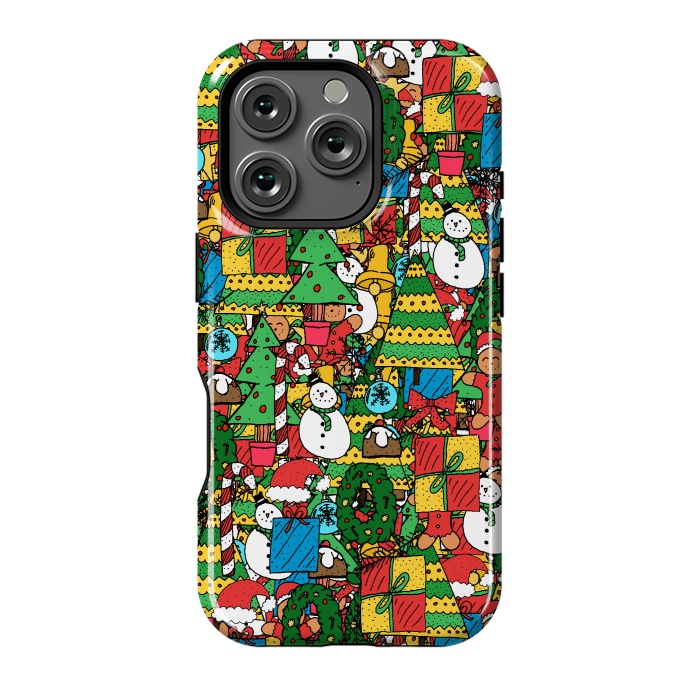 iPhone 16 Pro StrongFit Merry Christmas pattern by Steve Wade (Swade)