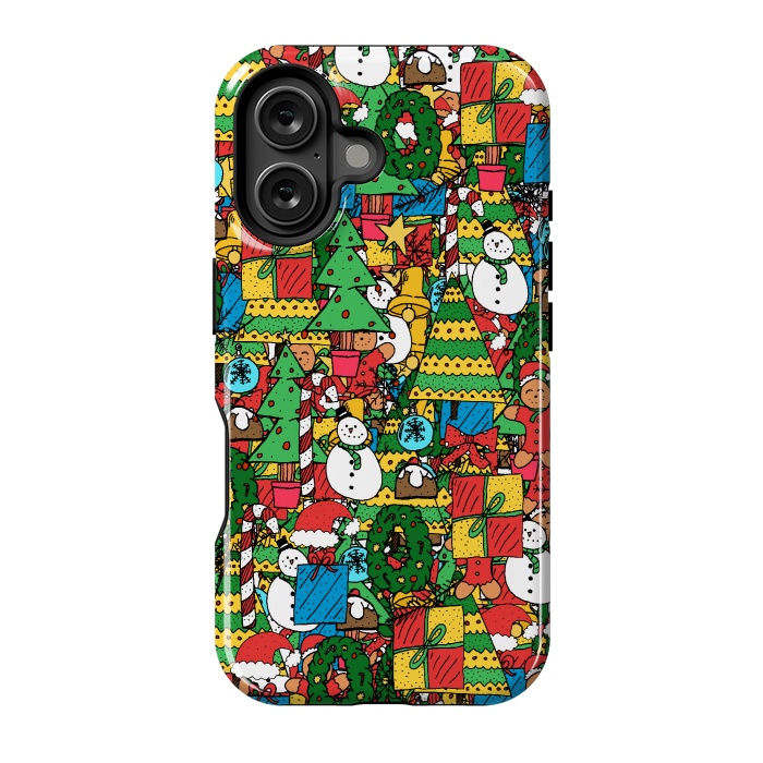 iPhone 16 StrongFit Merry Christmas pattern by Steve Wade (Swade)