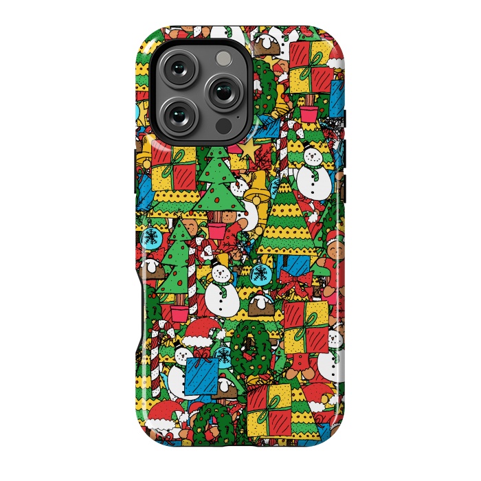 iPhone 16 Pro Max StrongFit Merry Christmas pattern by Steve Wade (Swade)