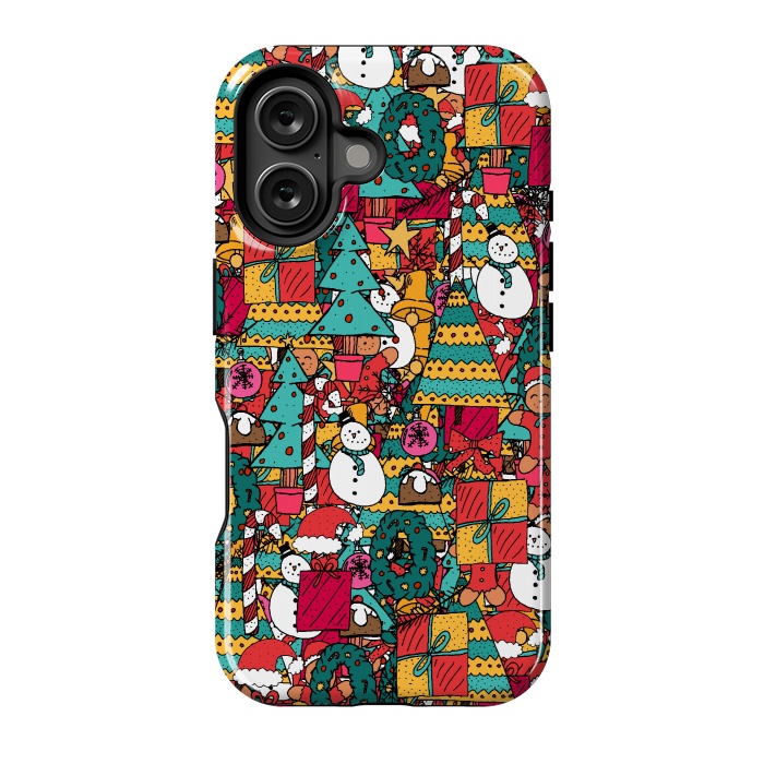 iPhone 16 StrongFit Festive Christmas Pattern by Steve Wade (Swade)