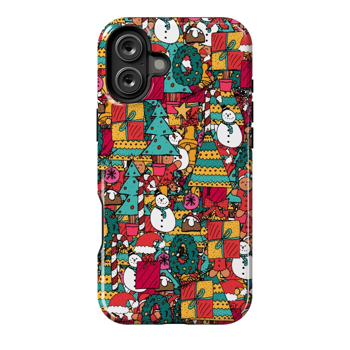 iPhone 16 Plus StrongFit Festive Christmas Pattern by Steve Wade (Swade)