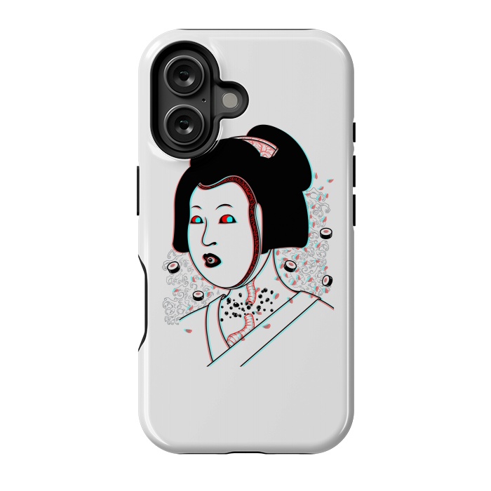 iPhone 16 StrongFit Psychedelic Geisha by Pigboom