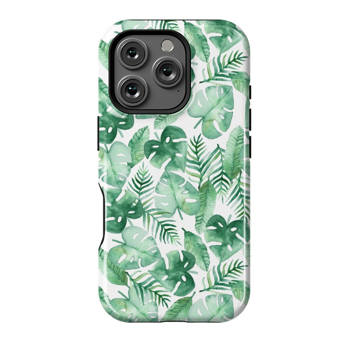 iPhone 16 Pro StrongFit Tropical Jungle on White by Tangerine-Tane