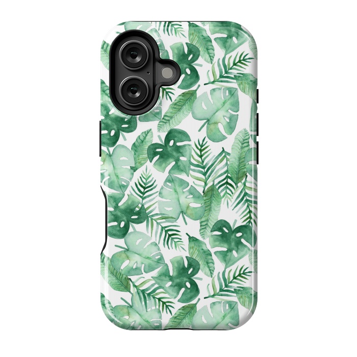 iPhone 16 StrongFit Tropical Jungle on White by Tangerine-Tane