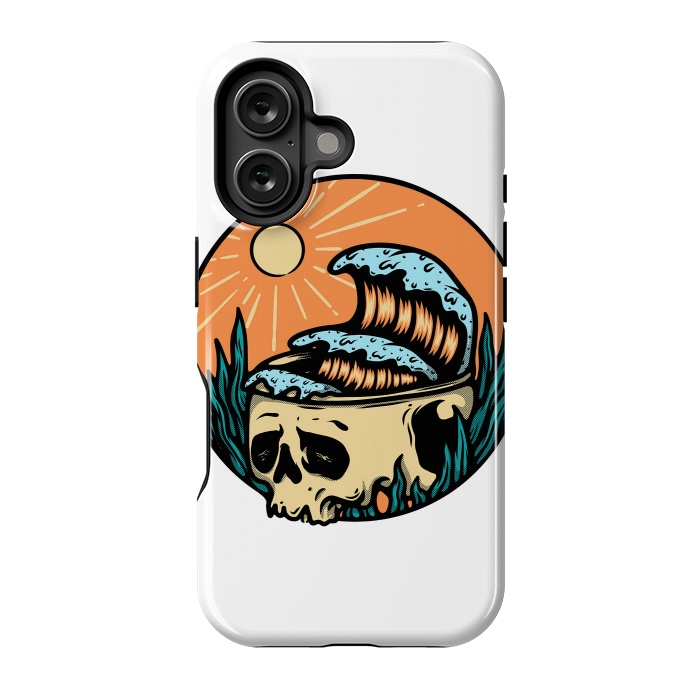 iPhone 16 StrongFit Skull & Wave by Afif Quilimo