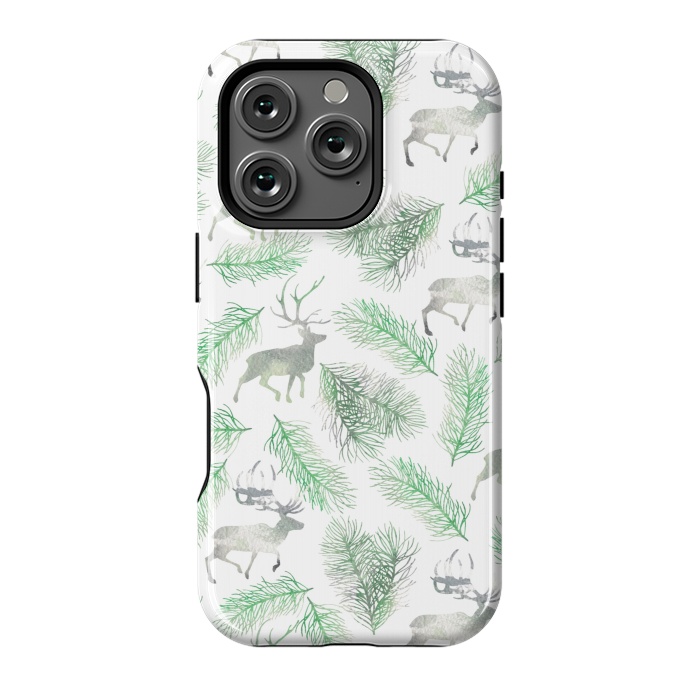 iPhone 16 Pro StrongFit Deer and pine branches by Julia Badeeva