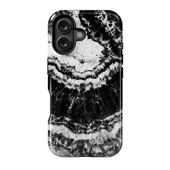 iPhone 16 StrongFit Dark geode marble etxture by Oana 