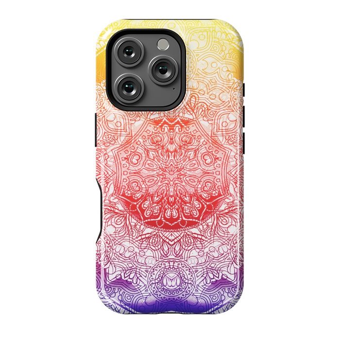 iPhone 16 Pro StrongFit Vibrant rainbow mandala by Oana 