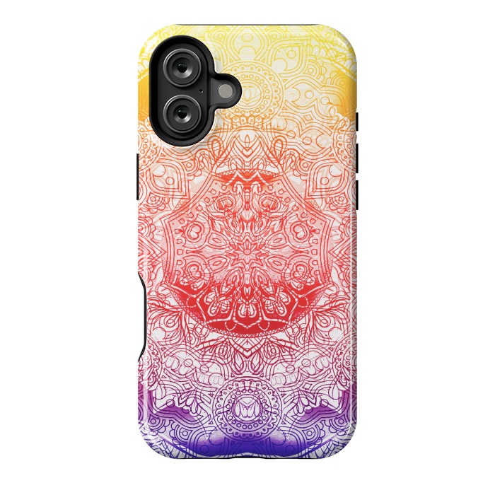 iPhone 16 Plus StrongFit Vibrant rainbow mandala by Oana 