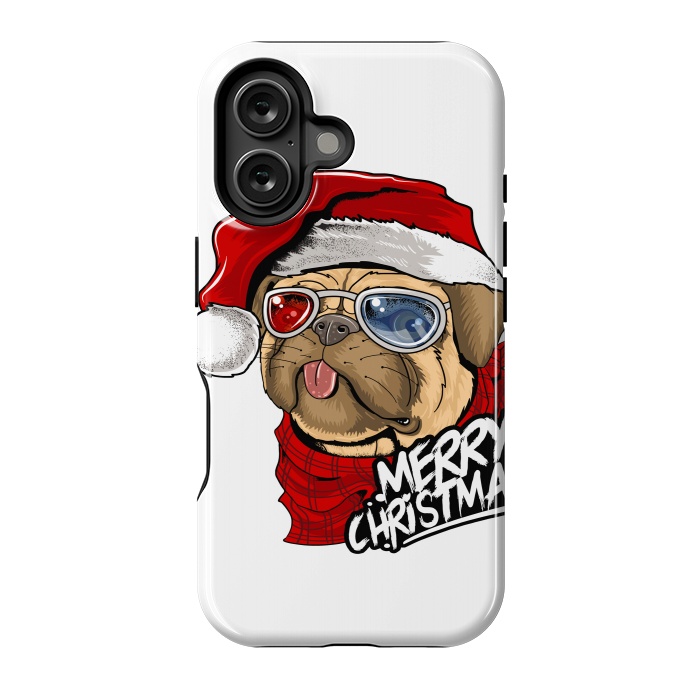 iPhone 16 StrongFit cute santa dog  by haroulita