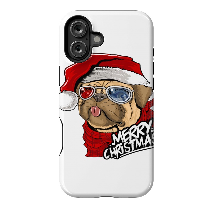 iPhone 16 Plus StrongFit cute santa dog  by haroulita