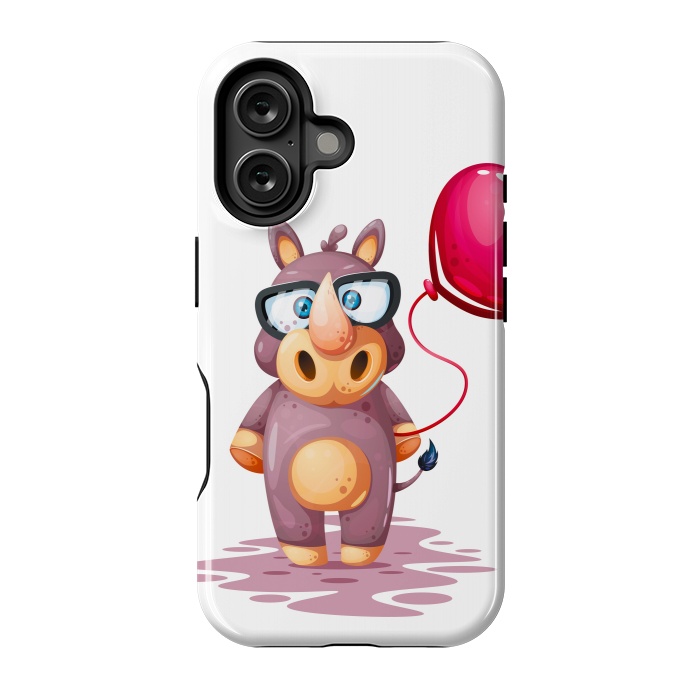 iPhone 16 StrongFit cute rhino by haroulita