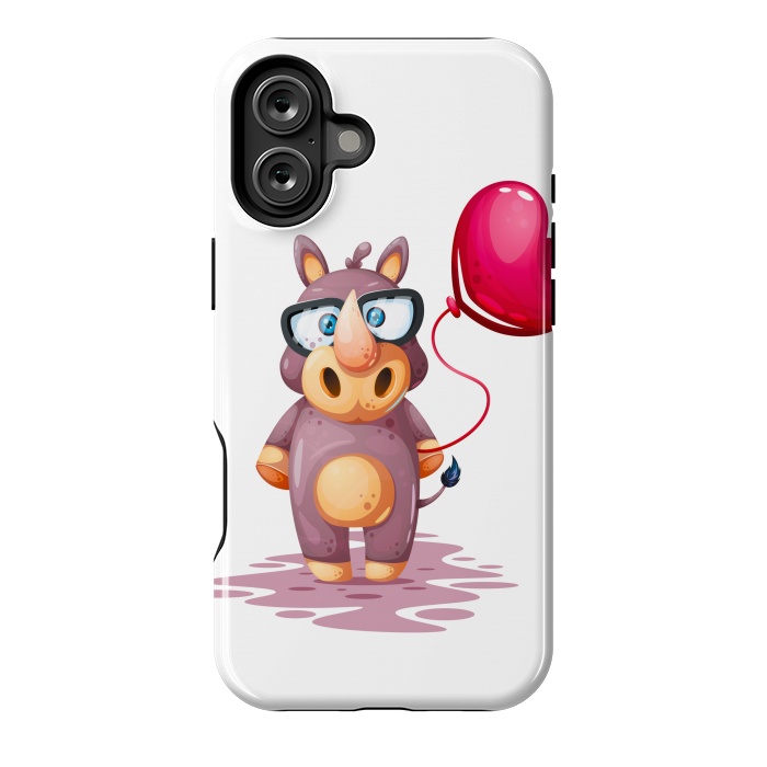 iPhone 16 Plus StrongFit cute rhino by haroulita