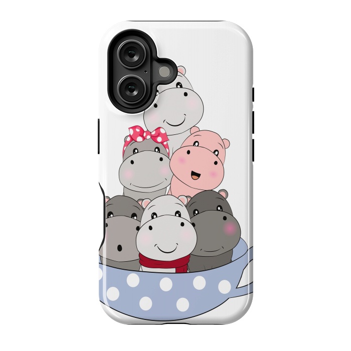 iPhone 16 StrongFit cute hippos by haroulita