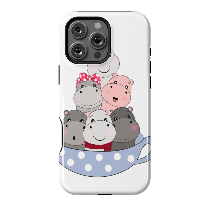 iPhone 16 Pro Max StrongFit cute hippos by haroulita