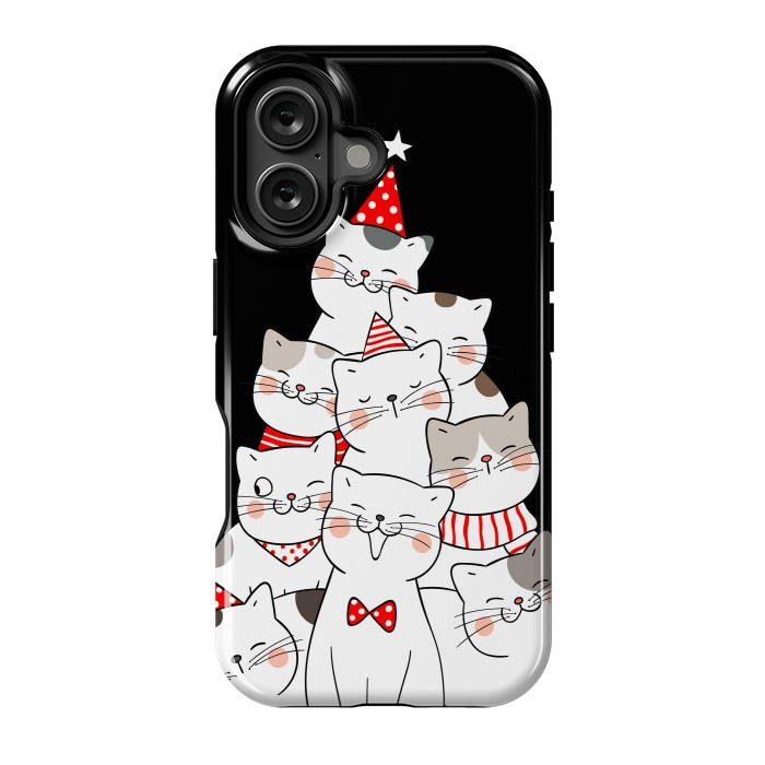 iPhone 16 StrongFit christmas cats by haroulita