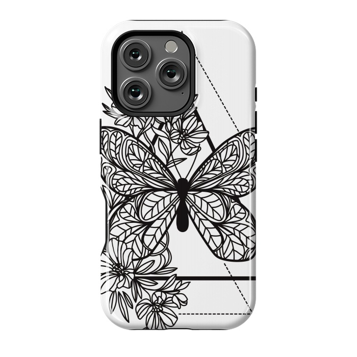 iPhone 16 Pro StrongFit bw butterfly by haroulita