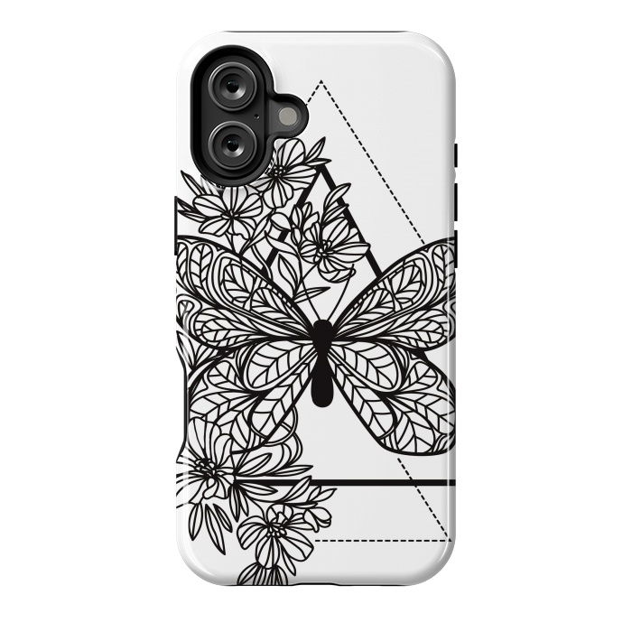 iPhone 16 Plus StrongFit bw butterfly by haroulita