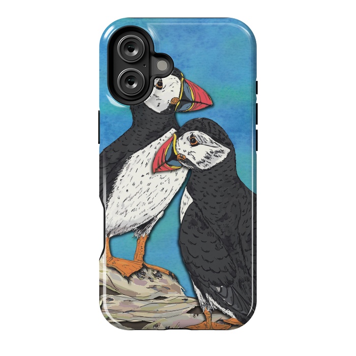 iPhone 16 Plus StrongFit Puffin Perfection by Lotti Brown