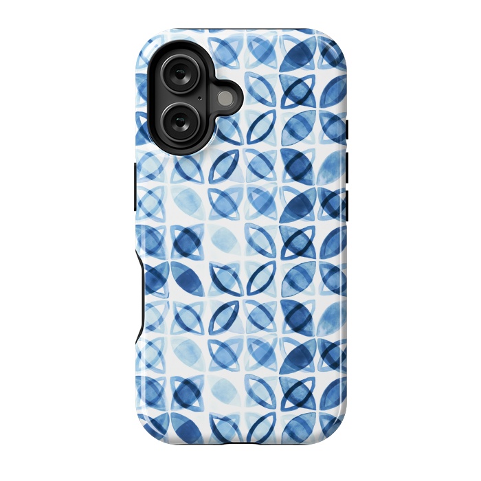 iPhone 16 StrongFit Blue Watercolor Pattern  by Tigatiga