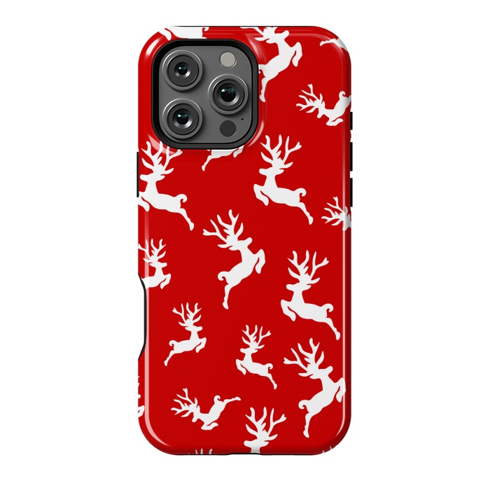 iPhone 16 Pro Max StrongFit white christmas deer by MALLIKA