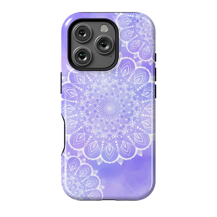 iPhone 16 Pro StrongFit Purple mandala flowers by Jms