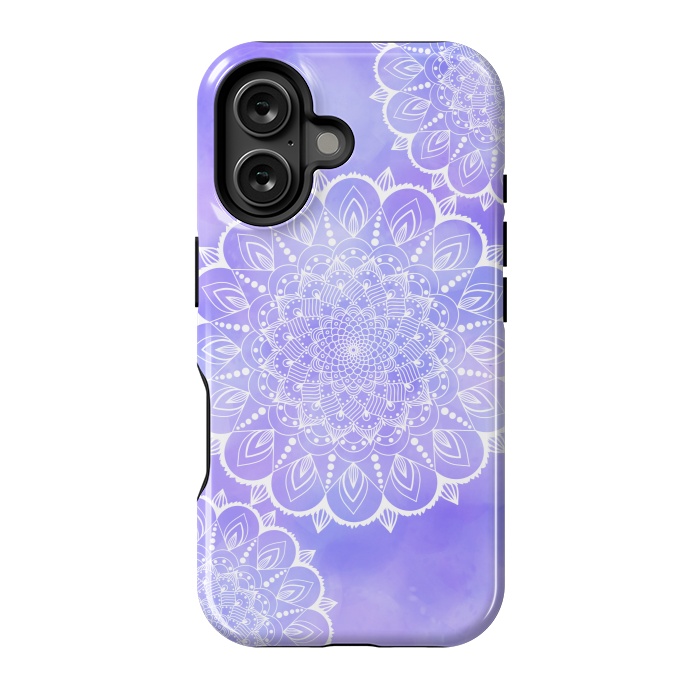 iPhone 16 StrongFit Purple mandala flowers by Jms