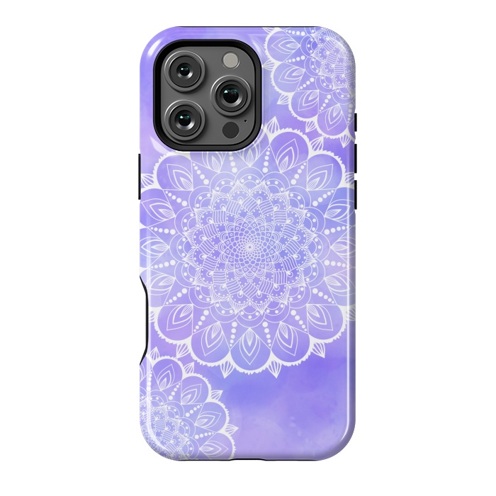 iPhone 16 Pro Max StrongFit Purple mandala flowers by Jms