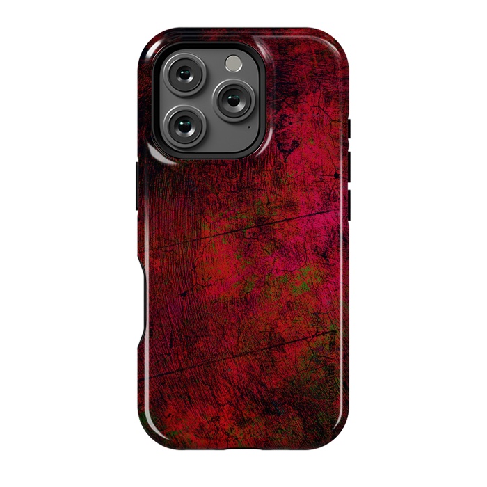 iPhone 16 Pro StrongFit Red abstract grunge textured design by Josie