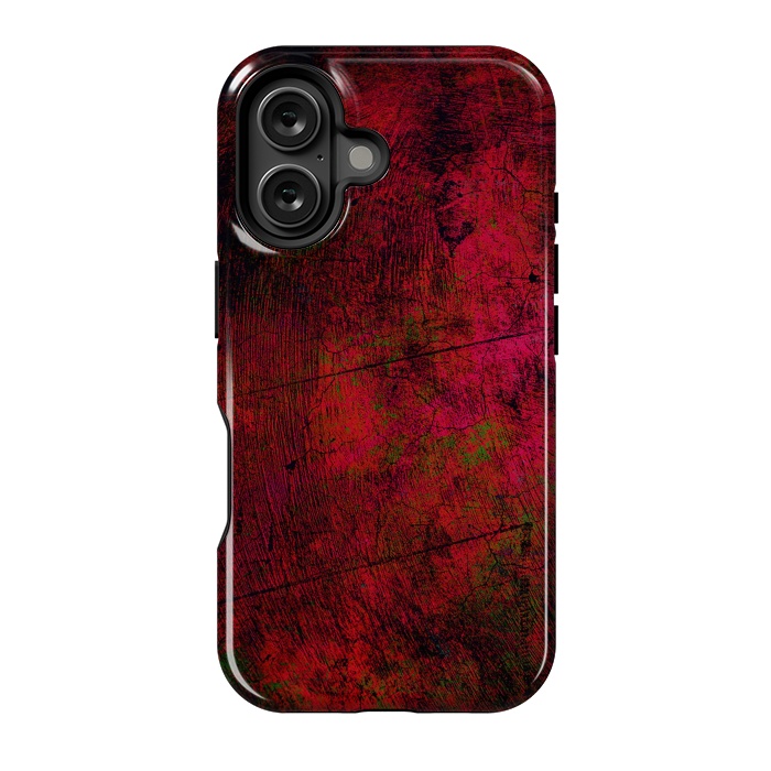 iPhone 16 StrongFit Red abstract grunge textured design by Josie