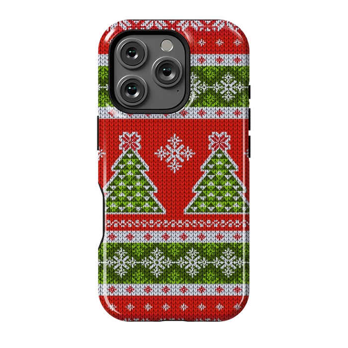 iPhone 16 Pro StrongFit Ugly christmas sweater pattern  by Winston