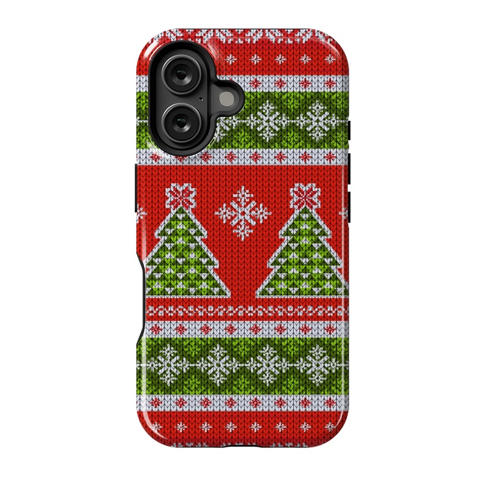 iPhone 16 StrongFit Ugly christmas sweater pattern  by Winston