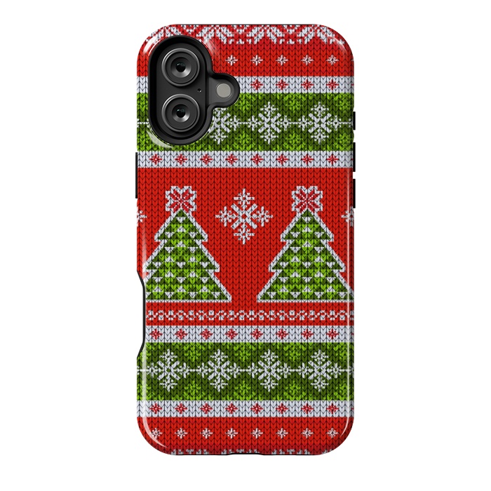 iPhone 16 Plus StrongFit Ugly christmas sweater pattern  by Winston