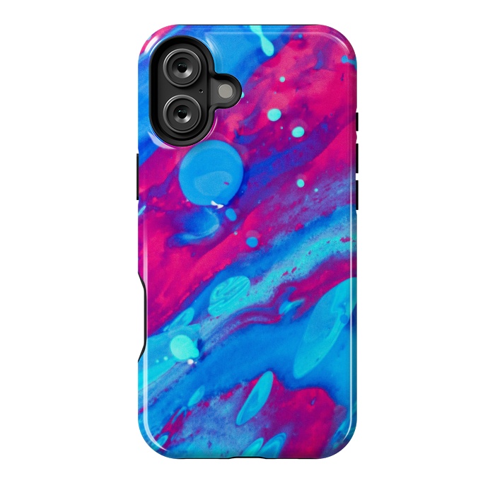 iPhone 16 Plus StrongFit Pink and blue abstract painting  by Winston