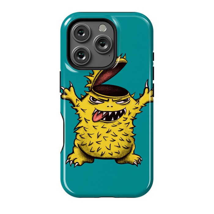 iPhone 16 Pro StrongFit Crazy Brainless Chicken Monster Character by Boriana Giormova