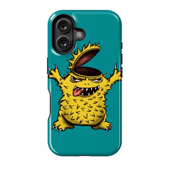 iPhone 16 StrongFit Crazy Brainless Chicken Monster Character by Boriana Giormova