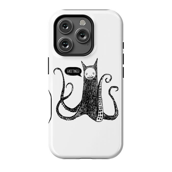 iPhone 16 Pro StrongFit Greetings from the kraken cat by Laura Nagel