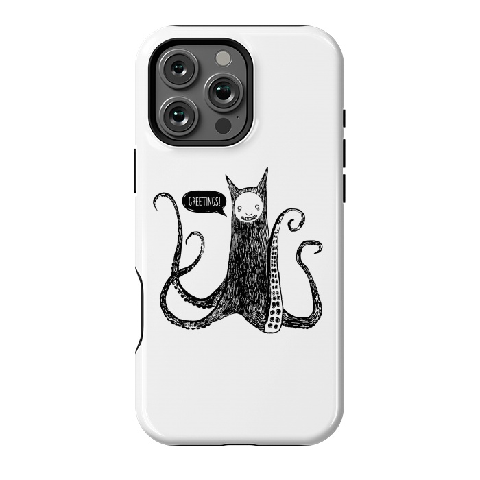 iPhone 16 Pro Max StrongFit Greetings from the kraken cat by Laura Nagel