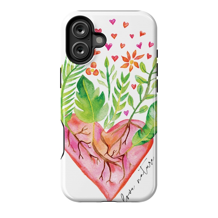 iPhone 16 Plus StrongFit Love Nature by Pom Graphic Design