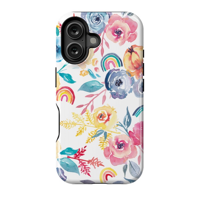 iPhone 16 StrongFit Roses and Rainbows by gingerlique