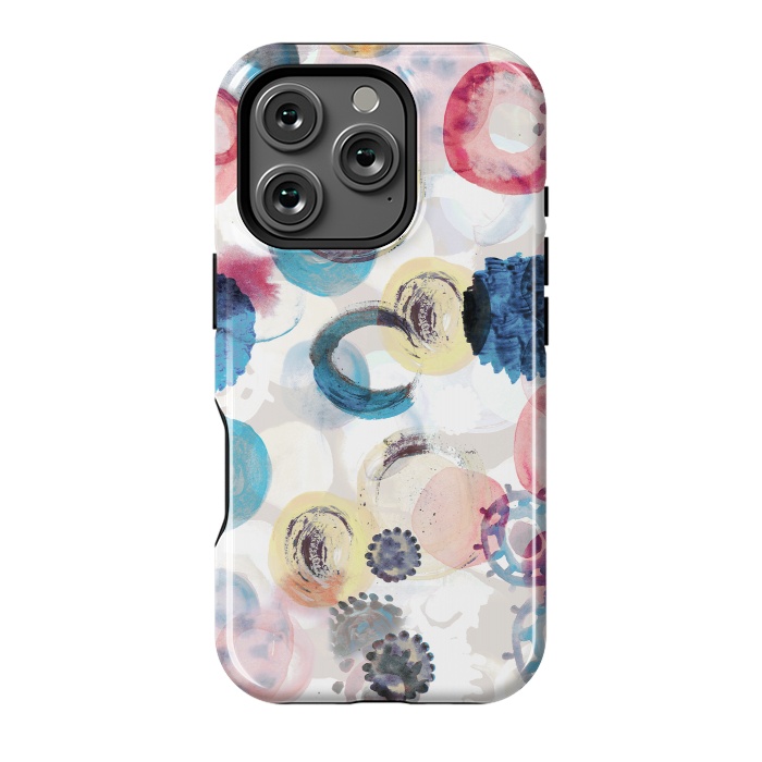 iPhone 16 Pro StrongFit Watercolour playful spots abstract pattern by Oana 